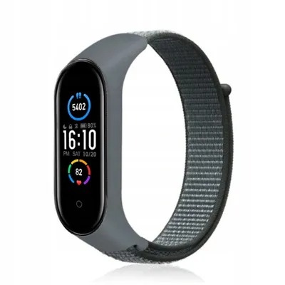 Correa nylon para pulsera Xiaomi Mi Band 5 / 6 / 7 Gris