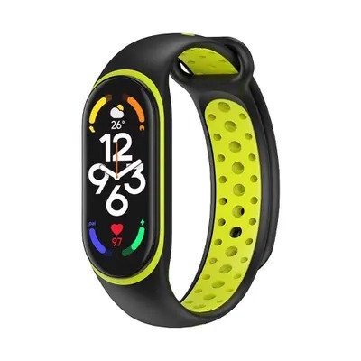 Correa goma para pulsera Xiaomi Mi Band 5 / 6 / 7 Negra y Verde