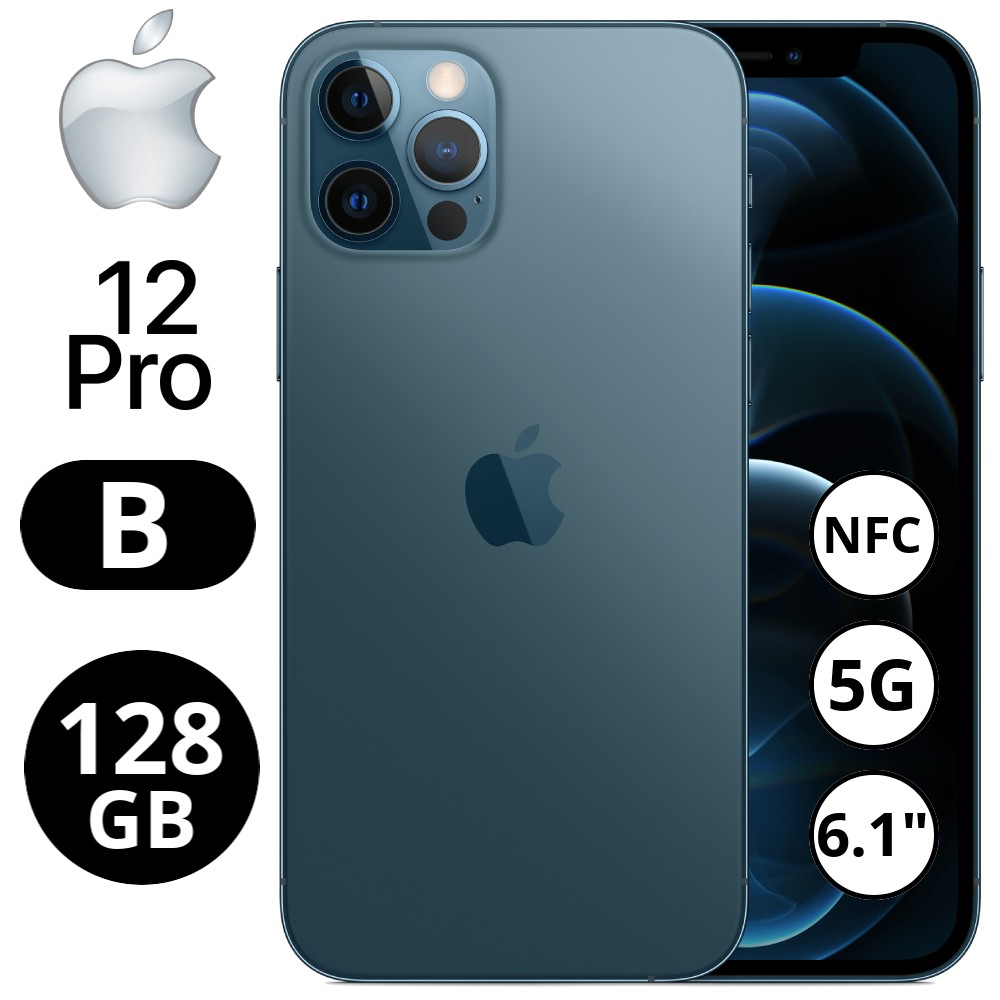 REBU - Telefono movil libre Seminuevo iPhone 12 PRO 128GB Pacific Blue (Azul) - Grado B (BUEN ESTADO)