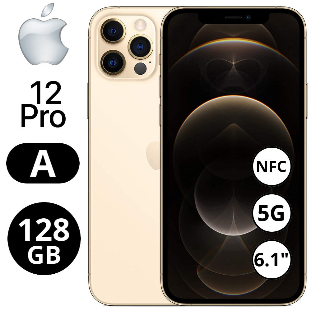 REBU - Telefono movil libre Seminuevo iPhone 12 PRO 128GB Gold (Oro) - Grado A (MUY BUENO)