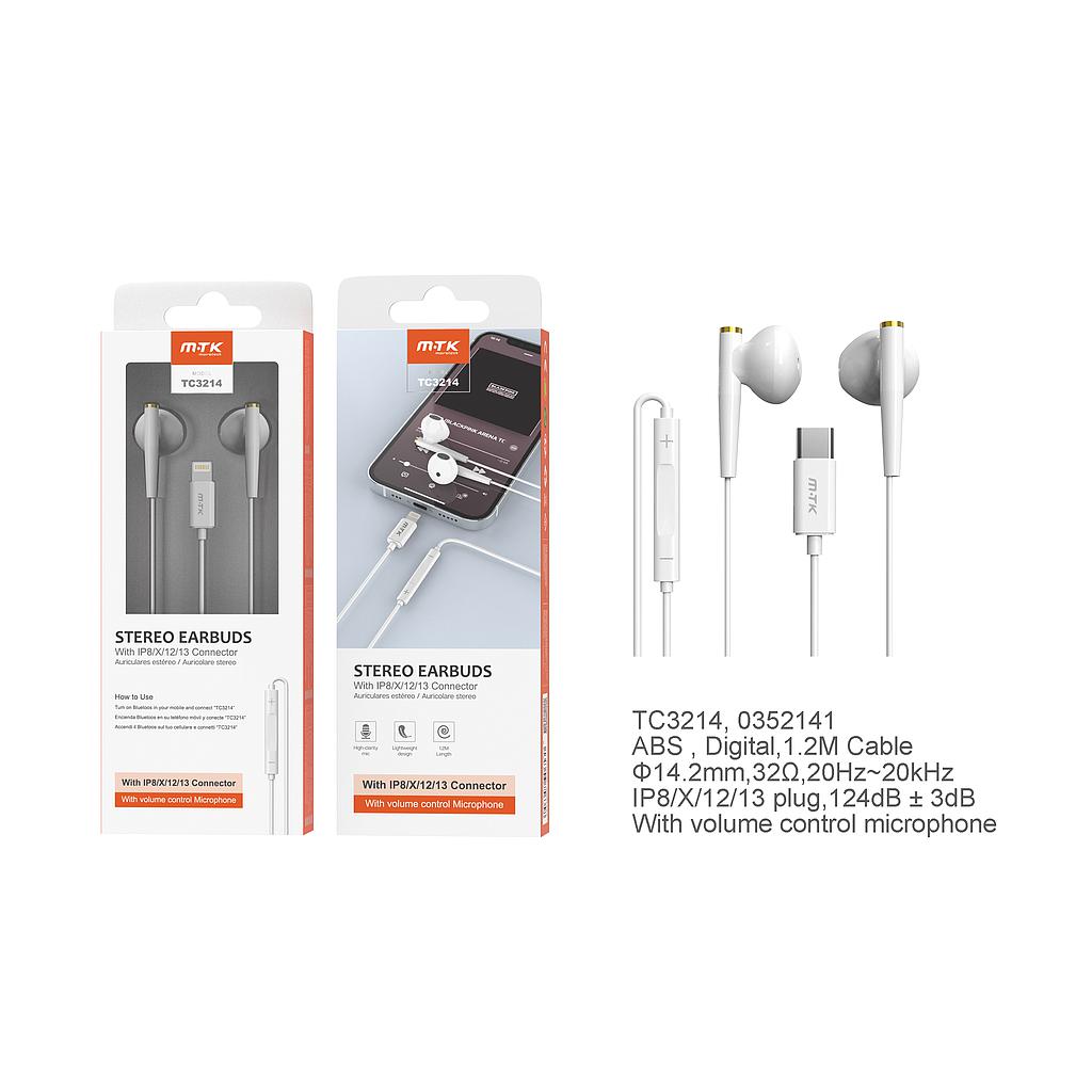 Auriculares NC3214 con microfono, cable lightning iPhone