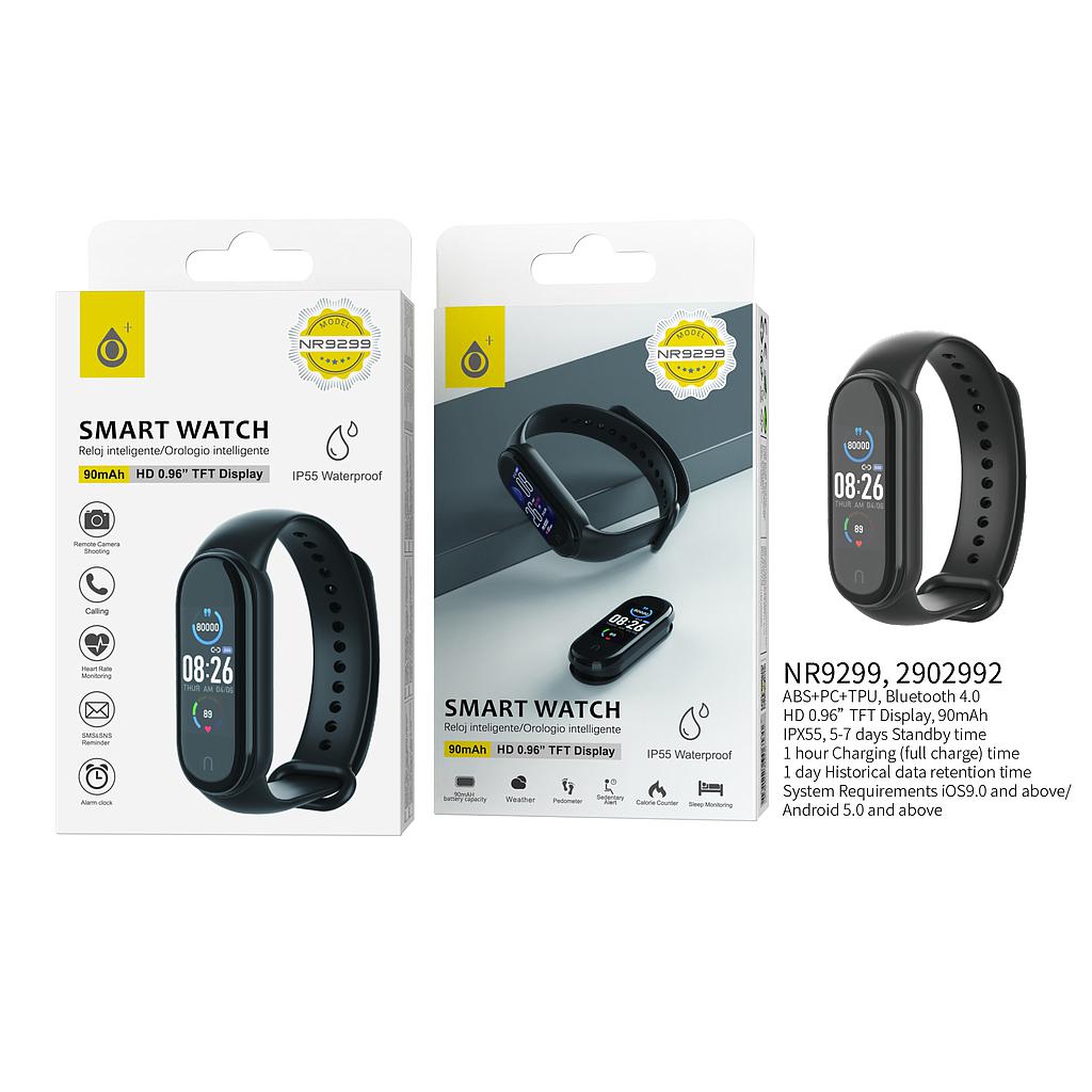 Pulsera de actividad Smartband bateria 90mA Androi IOS Negra