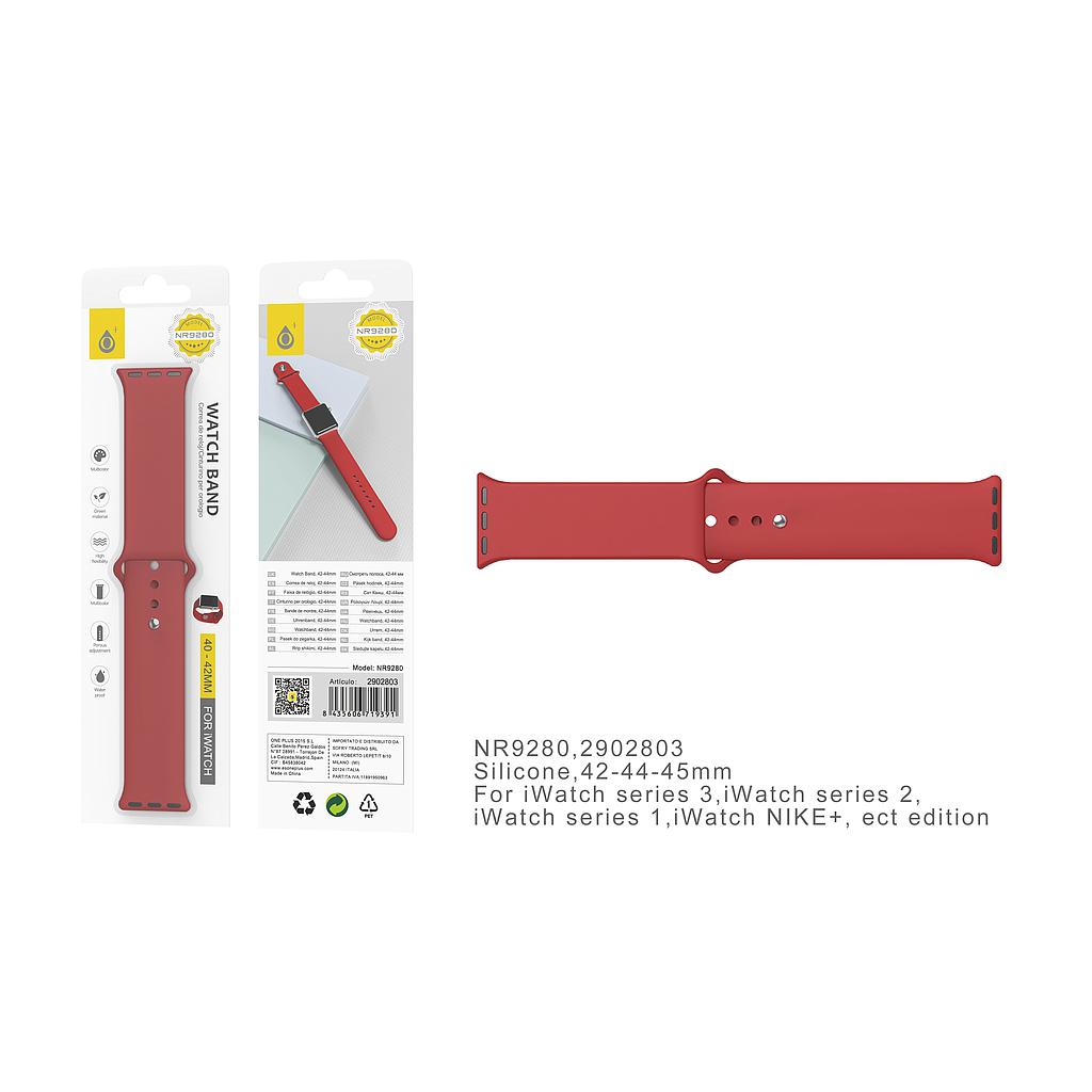 Correa Reloj Silicona Apple Watch 42/44/45MM Rojo