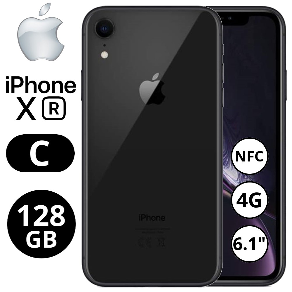 REBU - Telefono movil libre Seminuevo iPhone XR 128GB Black (Negro) - Grado C (CORRECTO)