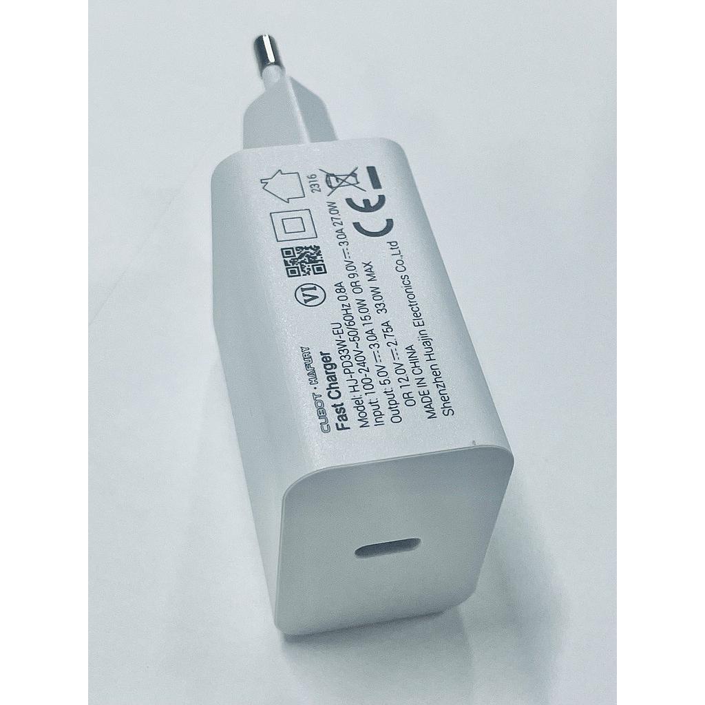 Cargador ORIGINAL CUBOT - PD (POWER DELIVERY) Salida Tipo C 33W - Adaptador de Pared Universal Blanco