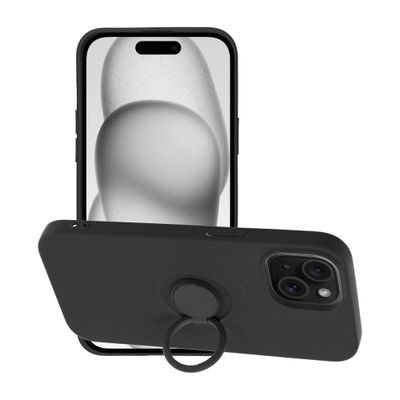 Funda Apple iPhone 15 Pro Silicone RING Negra