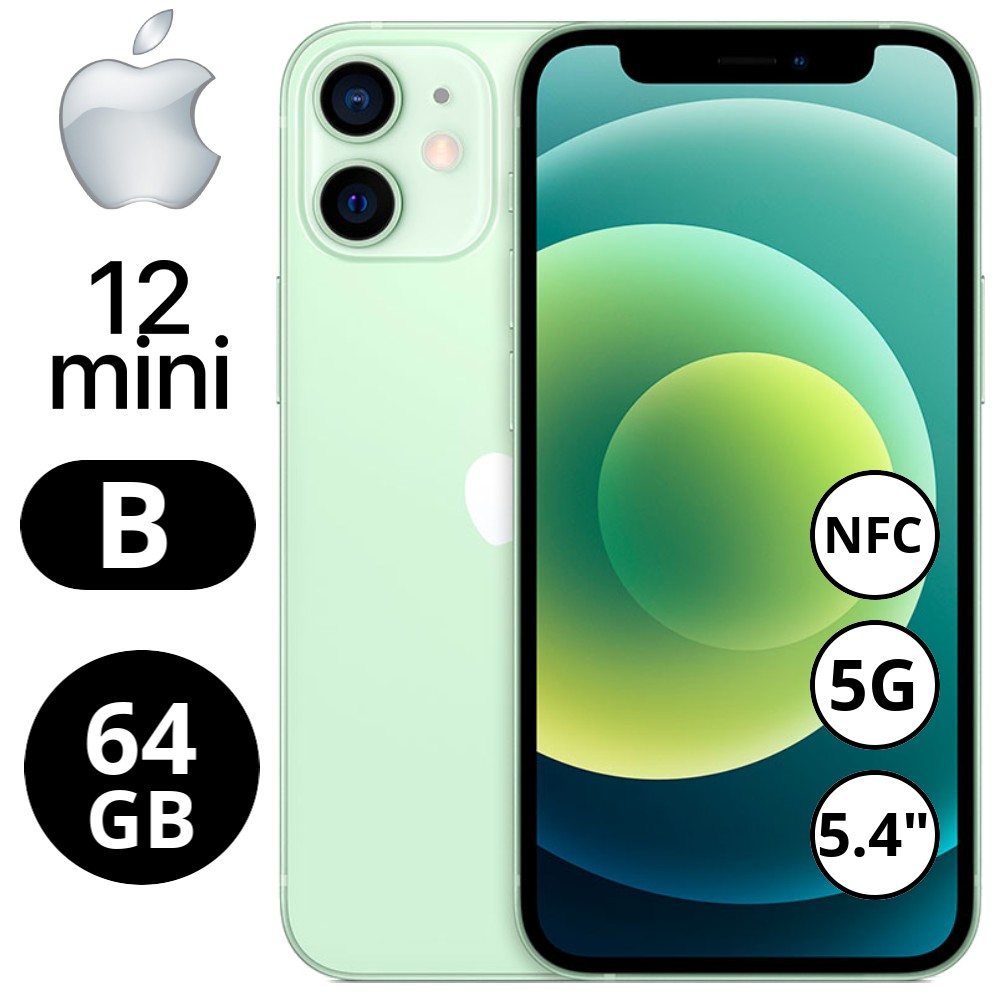 REBU - Telefono movil libre Seminuevo iPhone 12 Mini 64GB Green (Verde) - Grado B (BUEN ESTADO)