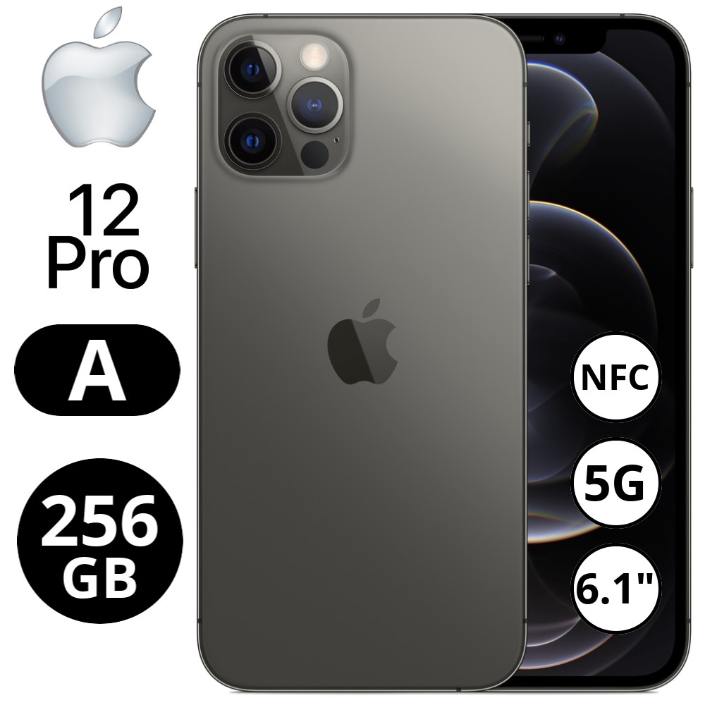 REBU - Telefono movil libre Seminuevo iPhone 12 PRO 256GB Graphite (Grafito) - Grado A (MUY BUENO)