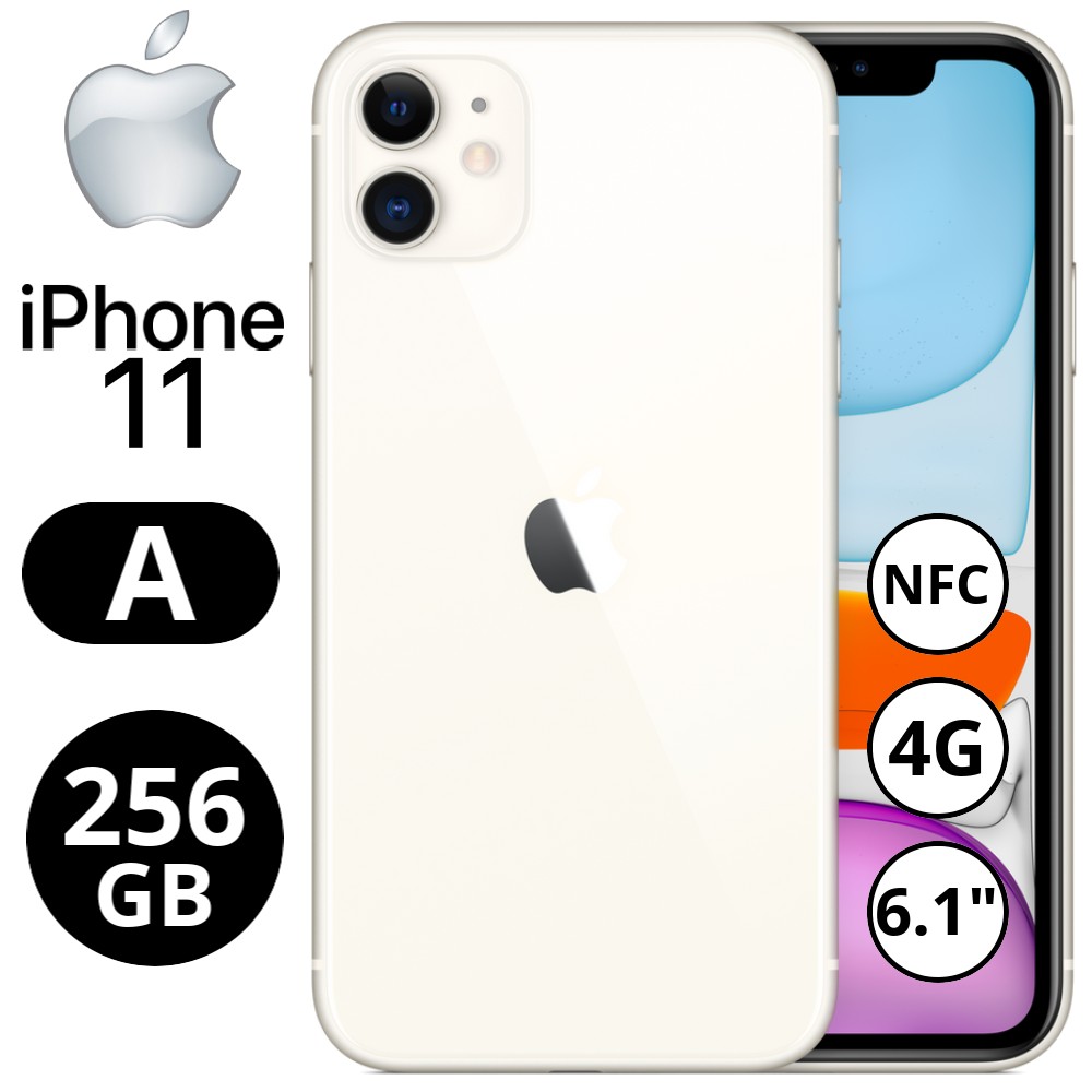 REBU - Telefono movil libre Seminuevo iPhone 11 256GB White (Blanco) - Grado A (MUY BUENO)