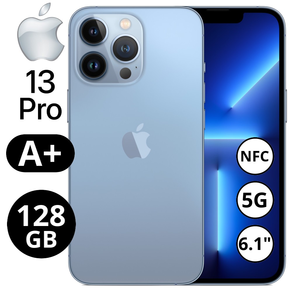 REBU - Telefono movil libre Seminuevo iPhone 13 PRO 128GB Sierra Blue (AZUL) - Grado A+ (IMPECABLE) 