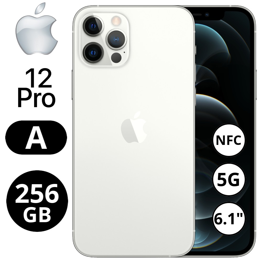 REBU - Telefono movil libre Seminuevo iPhone 12 PRO 256GB Silver (Plata) - Grado A (MUY BUENO)