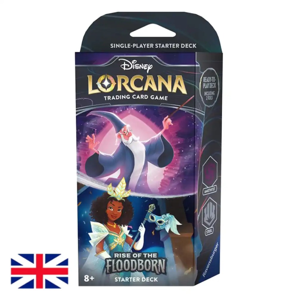 Mazo De Inicio Lorcana Set 2 - Rise Of The Floodborn AMATISTA / ACERO - Disney - Inglés - Ravensburger