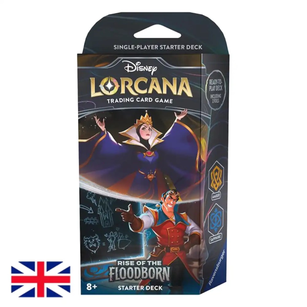 Mazo De Inicio Lorcana Set 2 - Rise Of The Floodborn AMBAR / ZAFIRO - Disney - Inglés - Ravensburger
