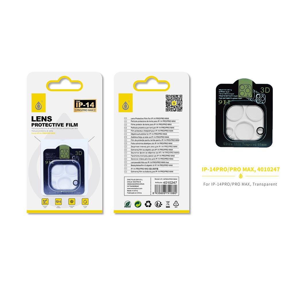 Protector iPhone 14 Pro / 14 Pro Max de camara trasera cristal transparente