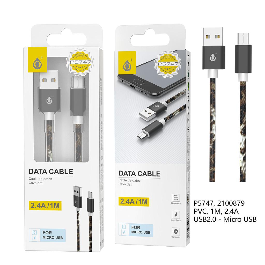 Cable de carga y datos micro usb 1 metro 2.4A Rainbow