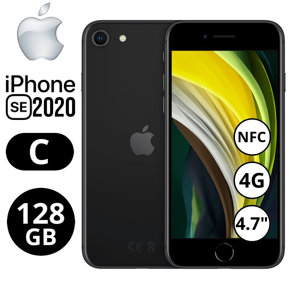 REBU - Telefono movil libre Seminuevo iPhone SE 2020 128 GB BLACK (Negro) - Grado C (CORRECTO)