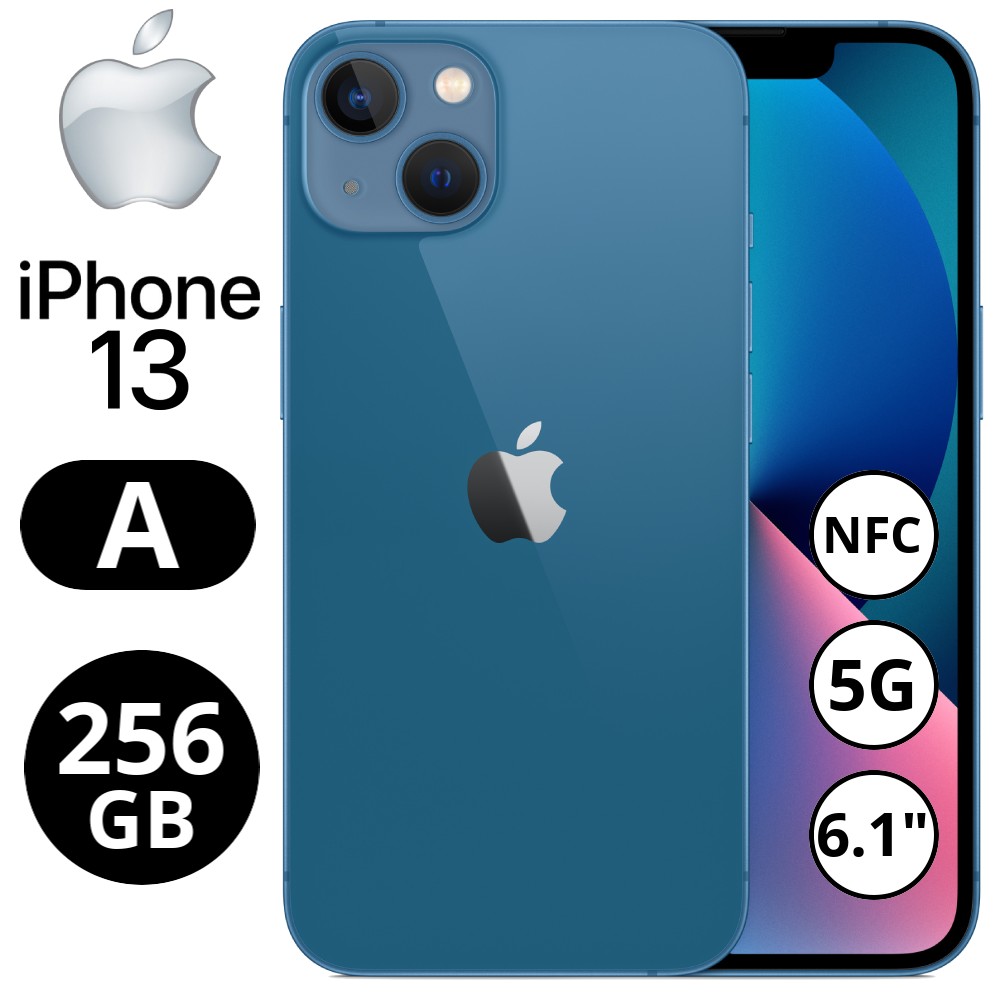 REBU - Telefono movil libre Seminuevo iPhone 13 256GB Blue (Azul) - Grado A (MUY BUENO)