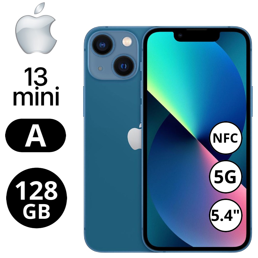 REBU - Telefono movil libre Seminuevo iPhone 13 Mini 128GB Blue (Azul) - Grado A (MUY BUENO)
