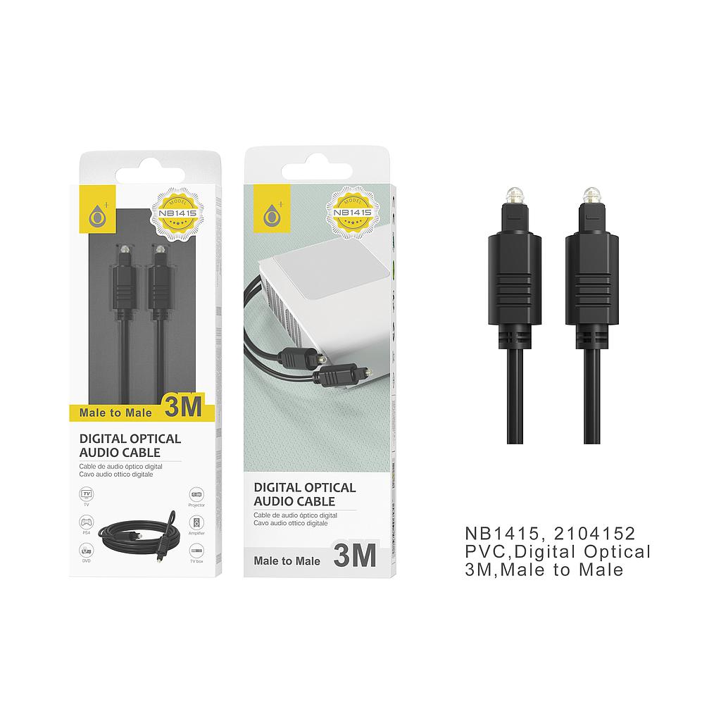 Cable de audio Optical Macho-Macho 3M Negro NB1415 