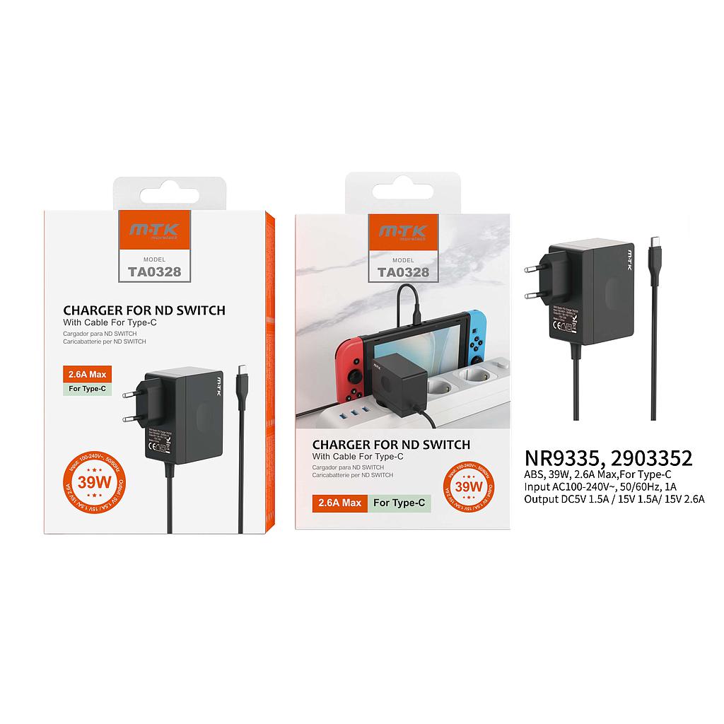 Cargador Tipo C para ND Switch 39W/2.6A MAX TA0328 