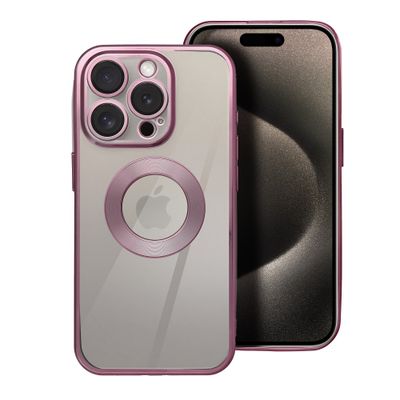 Funda iPhone 16 Plus clear transparente rosa GLAM