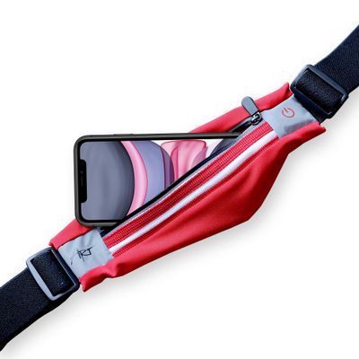 Cinturon deportivo ART con bolsillo iluminado APS-01R rojo
