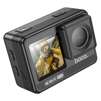 Camara deportiva HOCO con pantallas digitales 1,3" + 2" antivibracion IPS 4K DV102 negra
