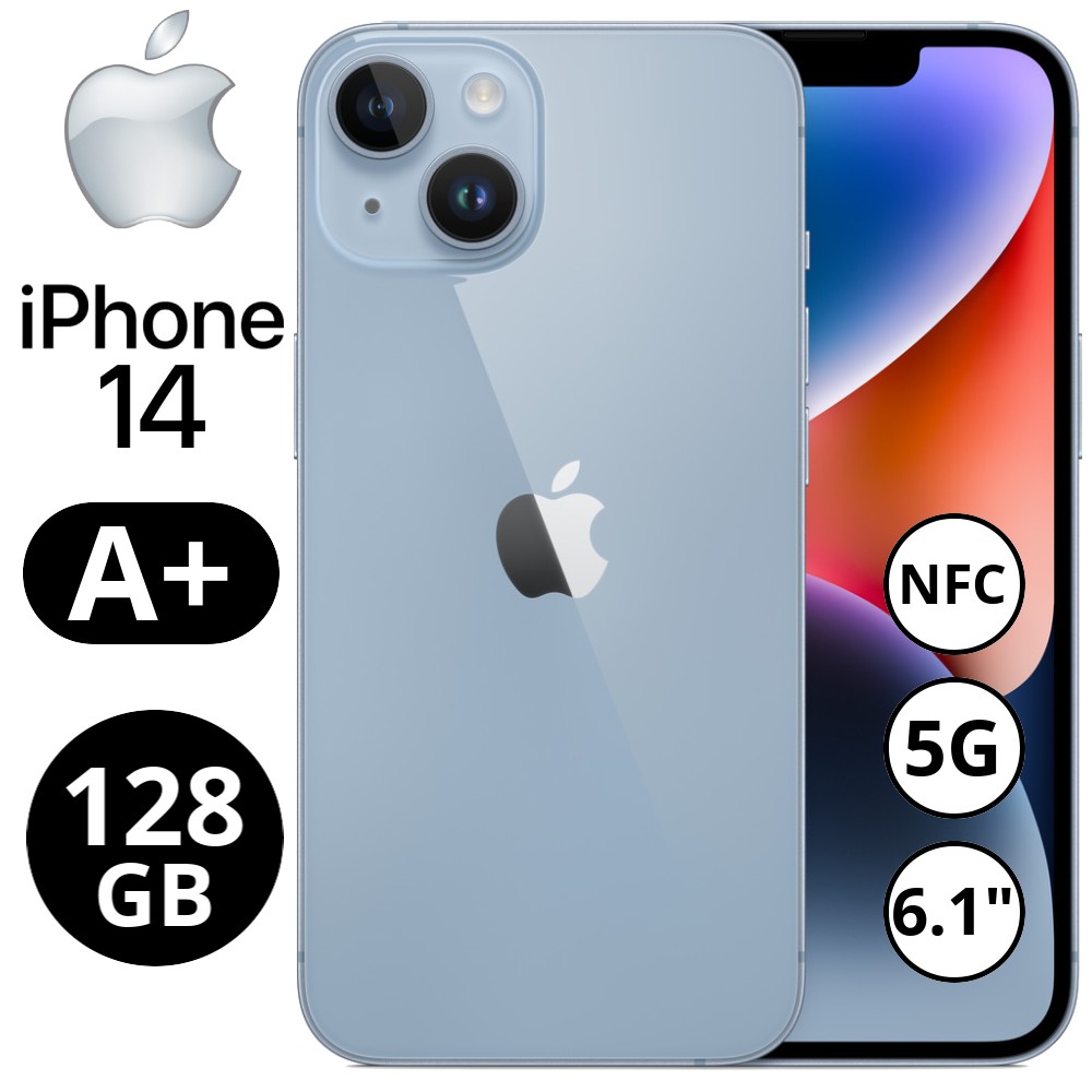 REBU - Telefono movil libre Seminuevo iPhone 14 128GB Blue (AZUL) - Grado A+ (IMPECABLE)