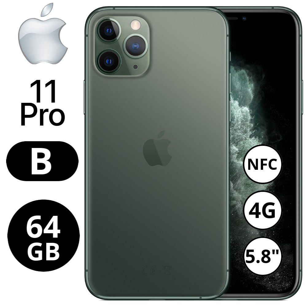 REBU - Telefono movil libre Seminuevo iPhone 11 PRO 64GB Midnight Green (Verde) - Grado B (BUEN ESTADO)