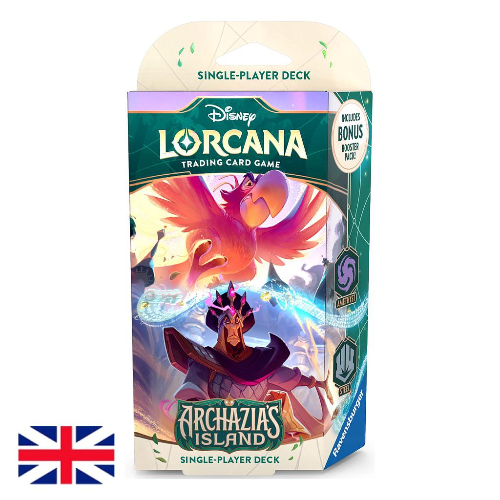 Mazo De Inicio Lorcana - Set 7: Archazia’s Island - AMATISTA / ACERO - Disney - Inglés