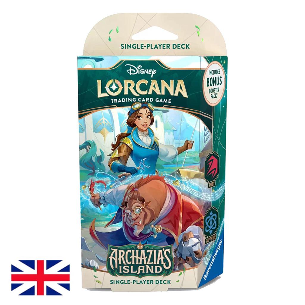 Mazo De Inicio Lorcana - Set 7: Archazia’s Island - RUBI / ZAFIRO - Disney - Inglés