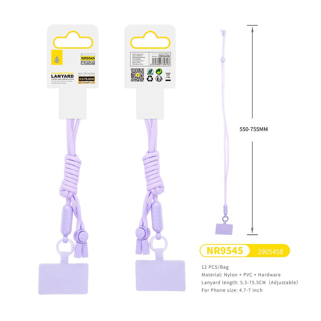 Correa de Nylon Ajustable 5.5-75CM para Movil 4.7-7' Morado NR9545