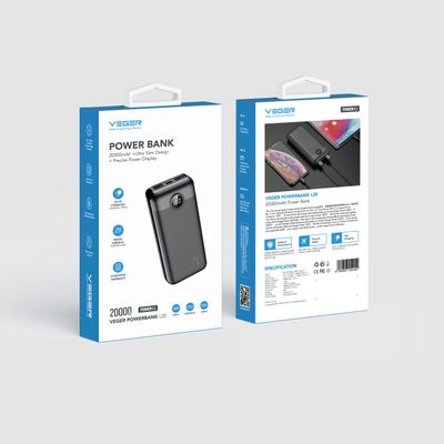 Bateria Externa PowerBank VEGER (VP2039PD / W2039PD) - 20000 mAh PD QC3.0 2A 20W L20S