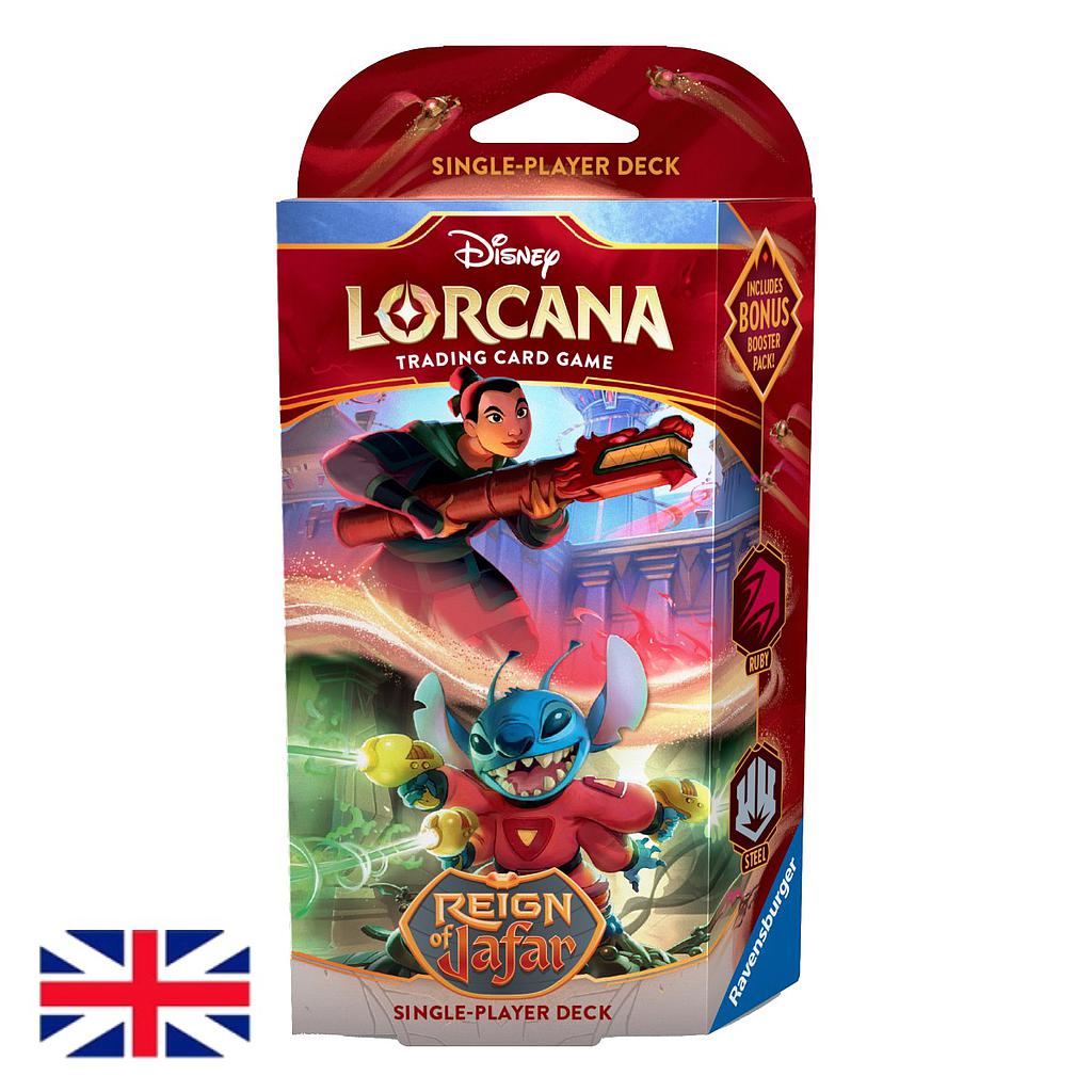 Mazo De Inicio Lorcana - Set 8: Reign of Jafar - RUBÍ / ACERO - Disney - Inglés