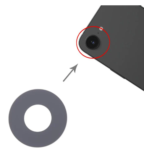 Embellecedor cristal camara trasera lente iPhone 16E camara trasera SOLO CRISTAL