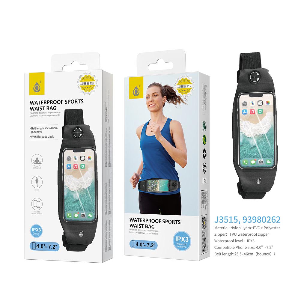 Bolsa de Cintura Deportiva Impermeable IPX3 para moviles, 4.0 - 7.2 Pulgadas J3515 