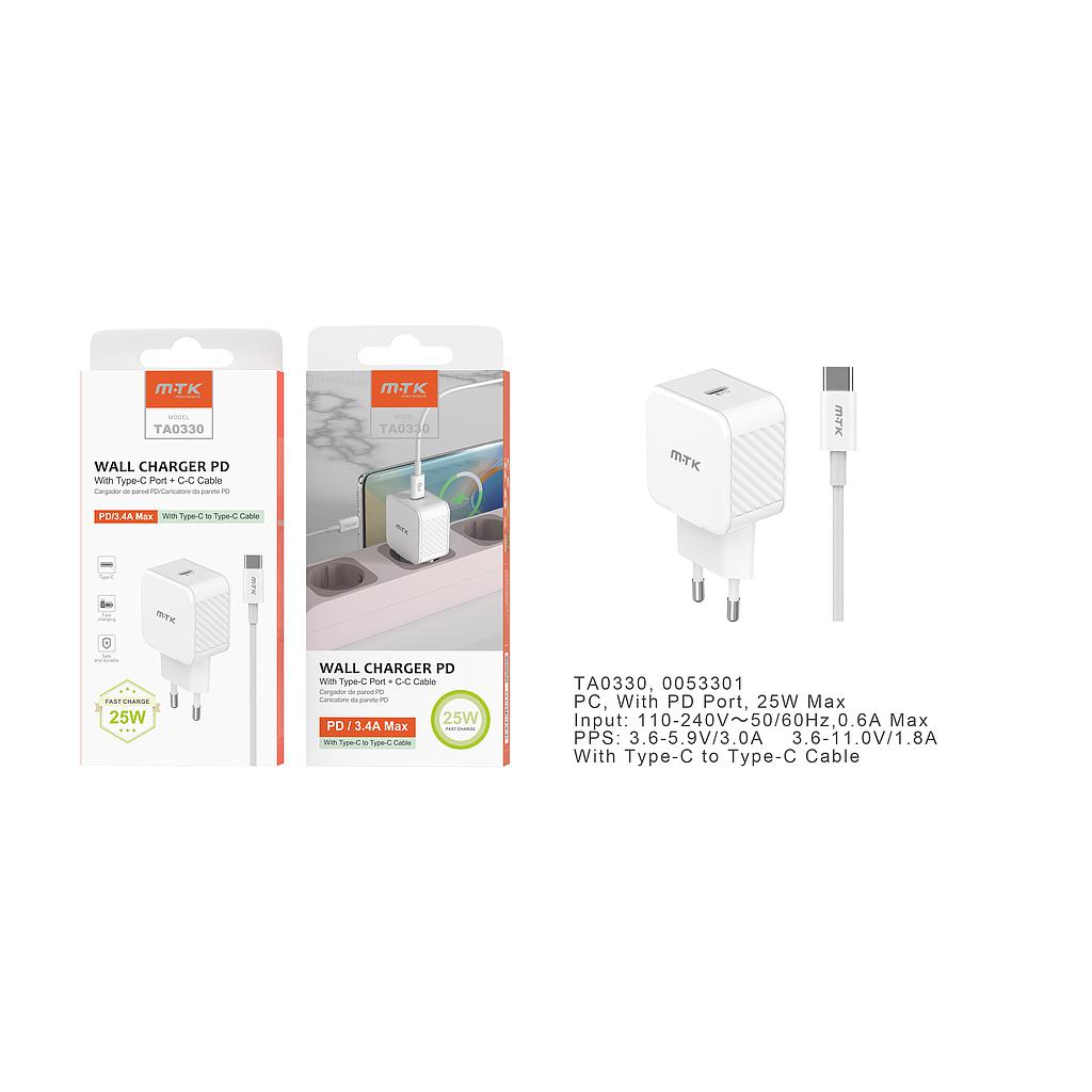 Cargador completo cable Tipo C PD 25W TA0330