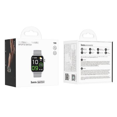 Reloj Smartwatch Hoco 1.81" TFT IPX4 GPS con funcion de llamada Y26 plateado