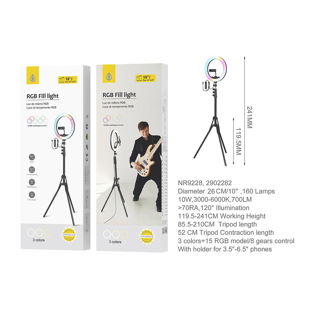 Lampara LED Ring anillo de luz FULL COLOR 10 pulgadas NR9228