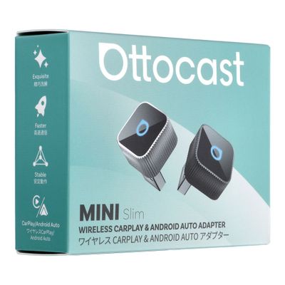Adaptador inalambrico para coche OTTOCAST Apple CarPlay y Android Auto Mini Cube T2