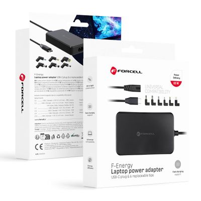Cargador Universal automatico portatil Forcell F-Energy USB C de 65 W + 6 puntas E856